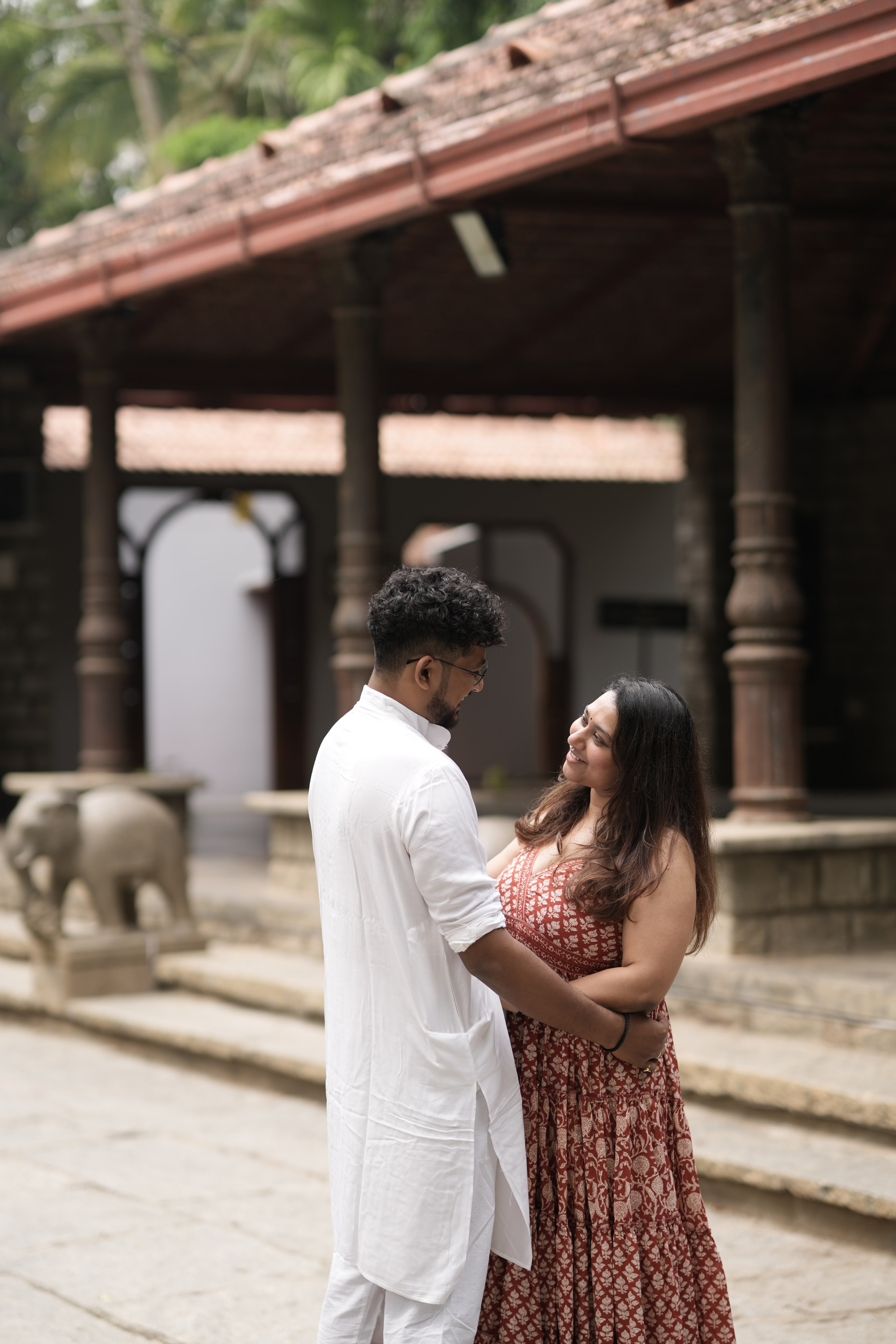 Rajshree and Deepesh looking at each other